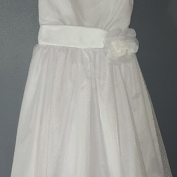Rare Addictions White Flower Girl size 10 sleeveless, Long VERY Clean Classy - Picture 2 of 16